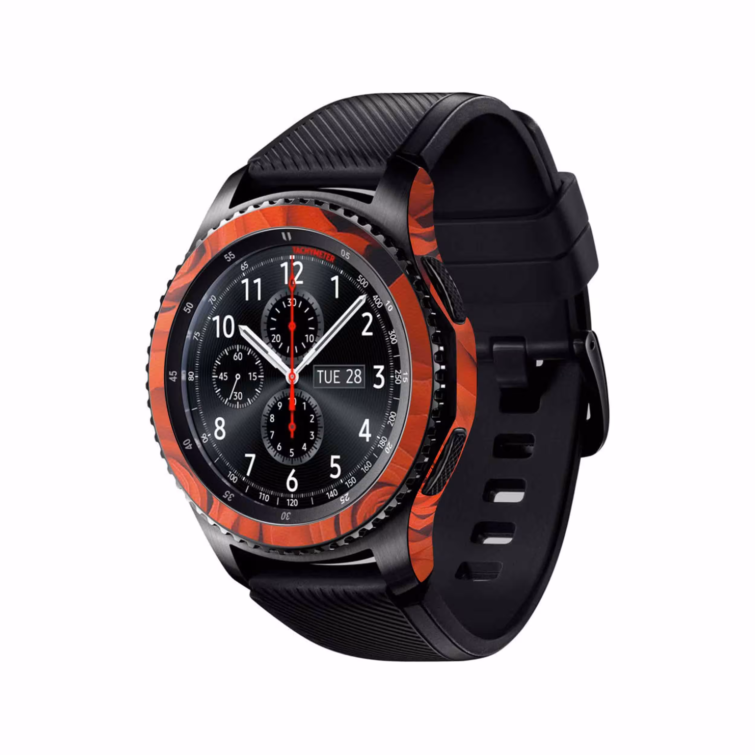 برچسب ماهوت طرح Red-Flower مناسب برای ساعت هوشمند سامسونگ Galaxy Gear S3 Frontier
