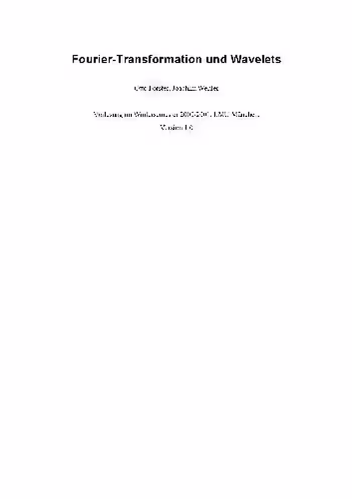 خرید و دانلود نسخه کامل کتاب Fourier Transformation und Wavelets 001