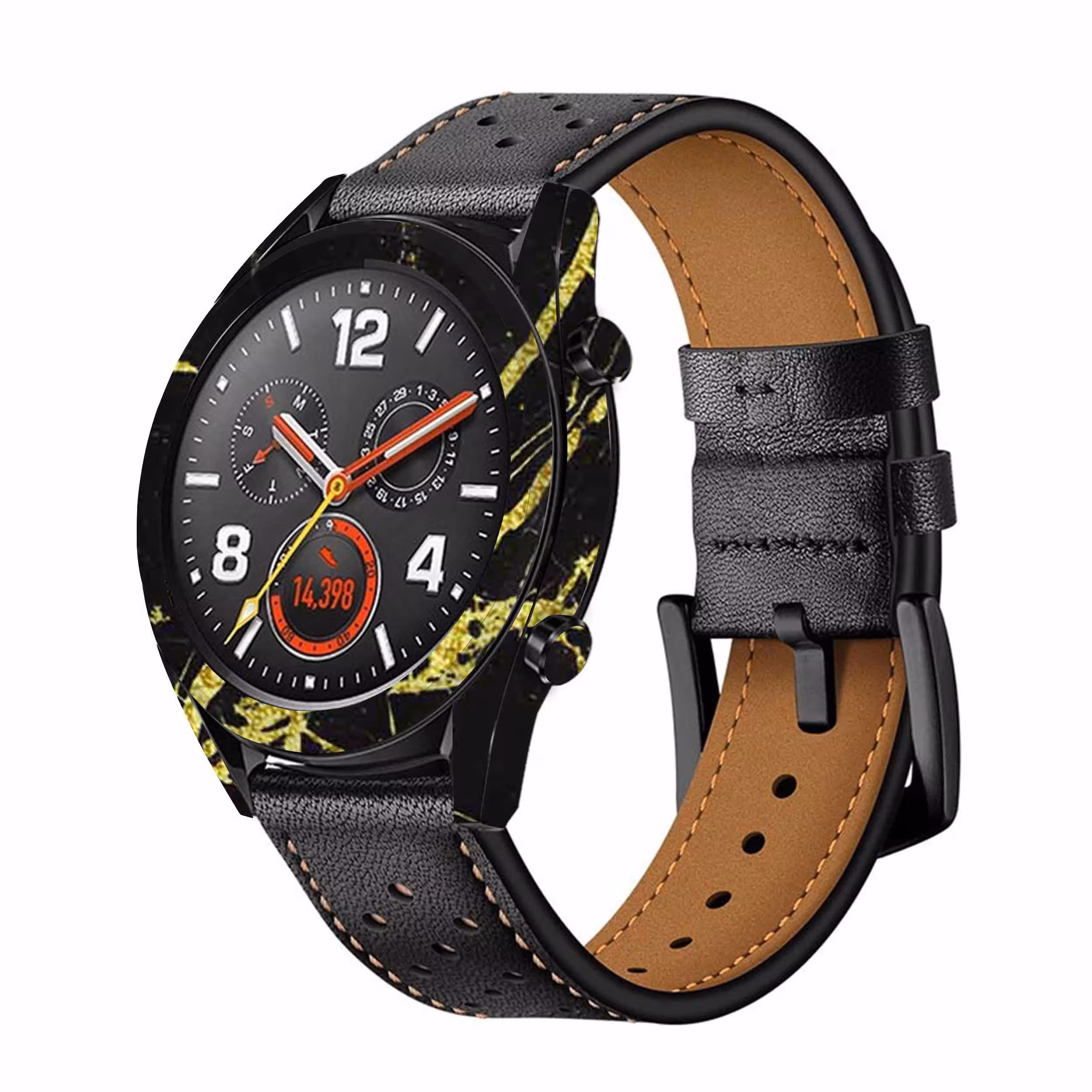 برچسب ماهوت طرح Graphite-Gold-Marble مناسب برای ساعت هوشمند هوآوی Watch GT