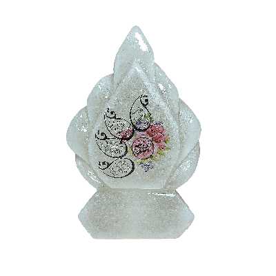 آباژور سنگ نمک مدل اشک لبه هلالی کوچک آیه دار کد 04