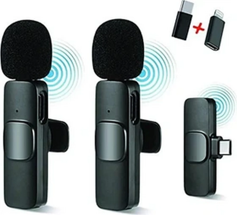 میکروفون بی سیم یقه ای انسر Answer K9 Wirreless Microphone به همراه تبدیل تایپ سی به لایتنینگ