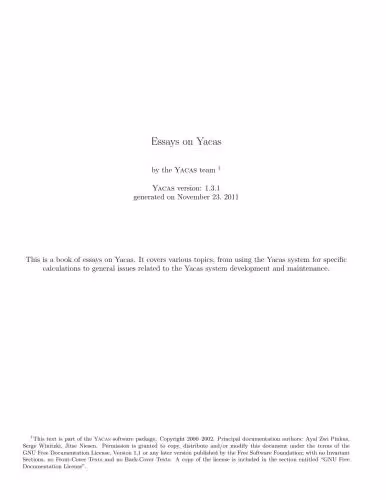 خرید و دانلود نسخه کامل کتاب Essays on Yacas