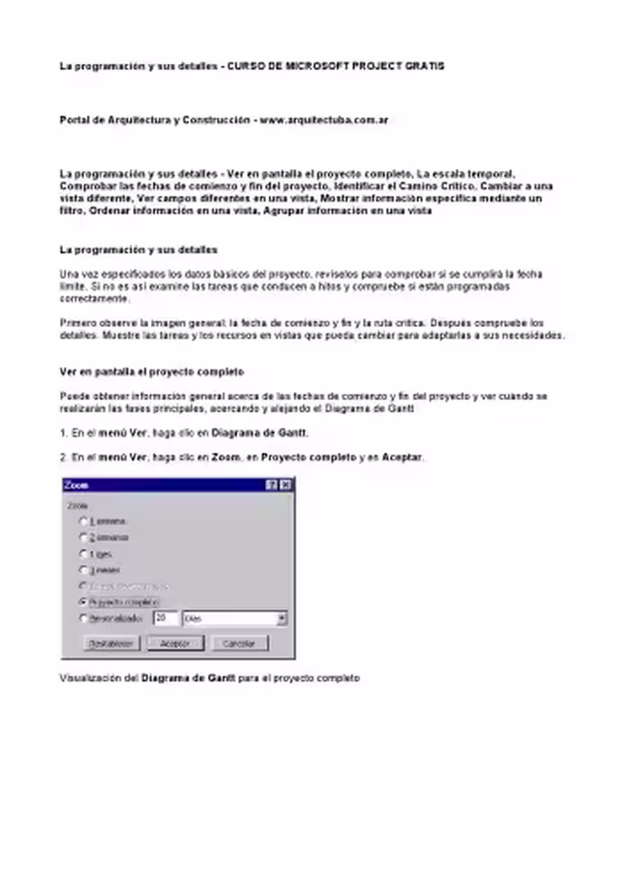 خرید و دانلود نسخه کامل کتاب Curso de Microsoft Project Gratis: La programación y sus detailes