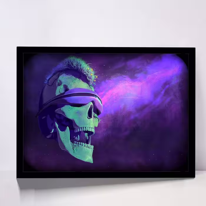 تابلو مدل blindfold skull کد F-11022