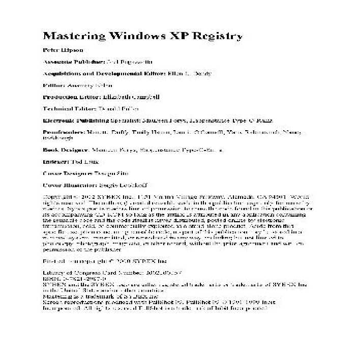 خرید و دانلود نسخه کامل کتاب Mastering Windows Xp Registry