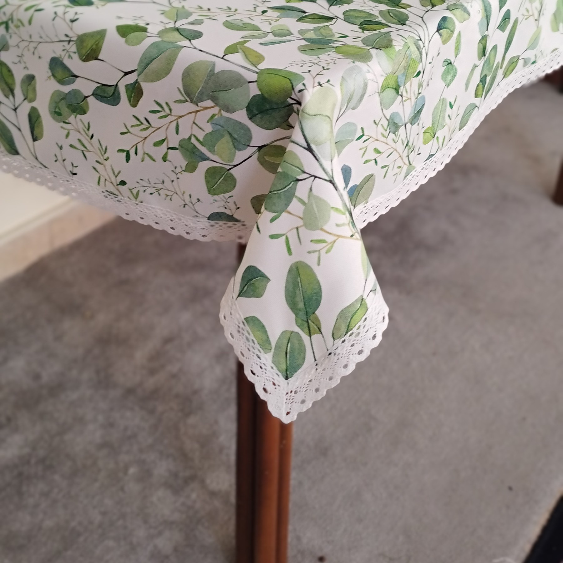 رومیزی 6 نفره طرح برگ سبز 