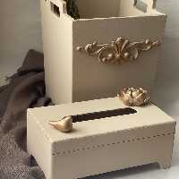 ست سطل و جای دستمال طرح کلاسیک 