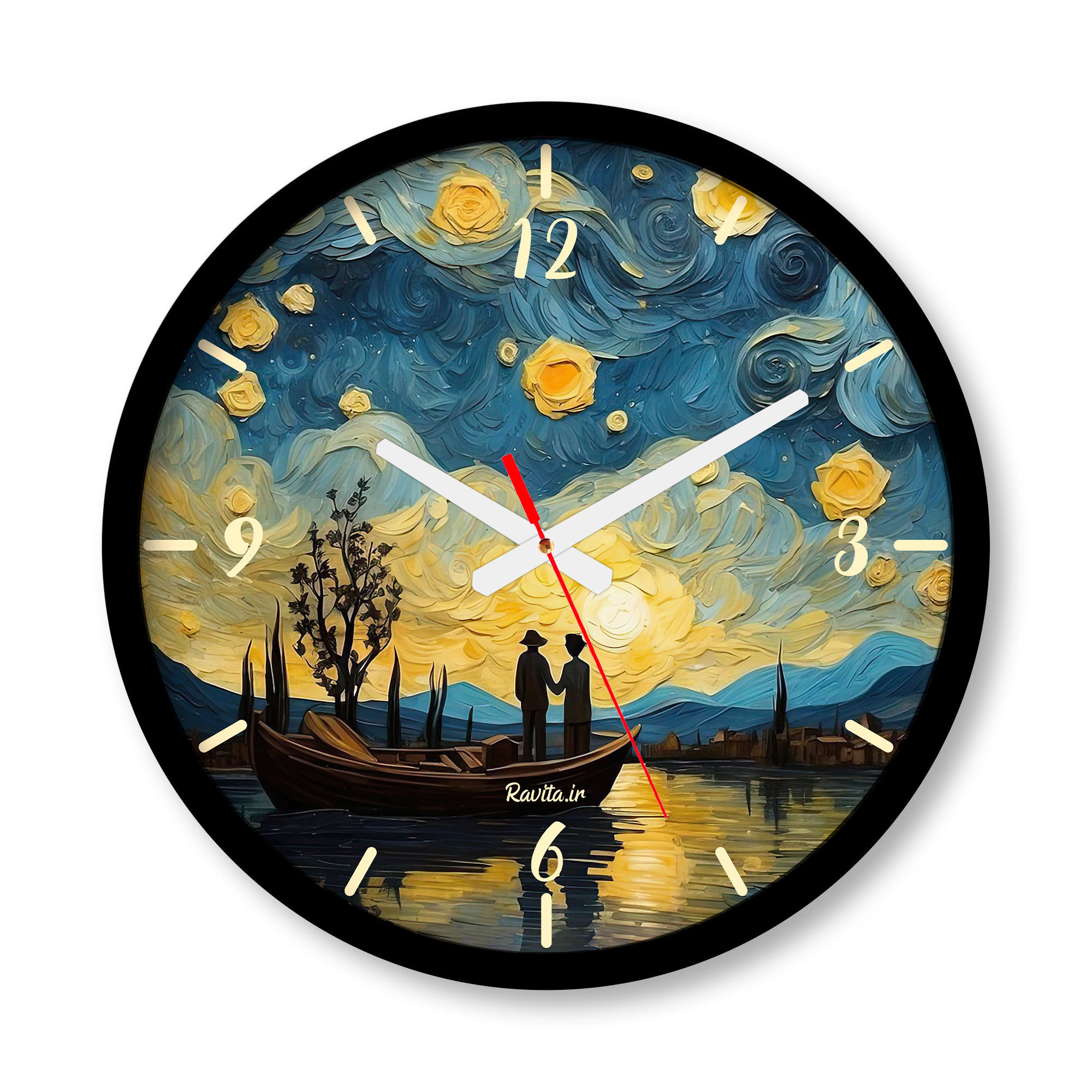 ساعت دیواری بزرگ راویتا طرح طرح فانتزی – ون گوک کد 3570