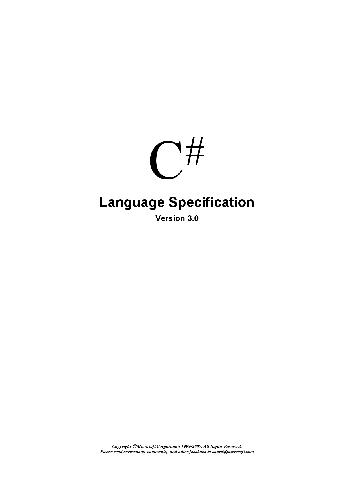 خرید و دانلود نسخه کامل کتاب C# Language Specificatio. Version 3.0