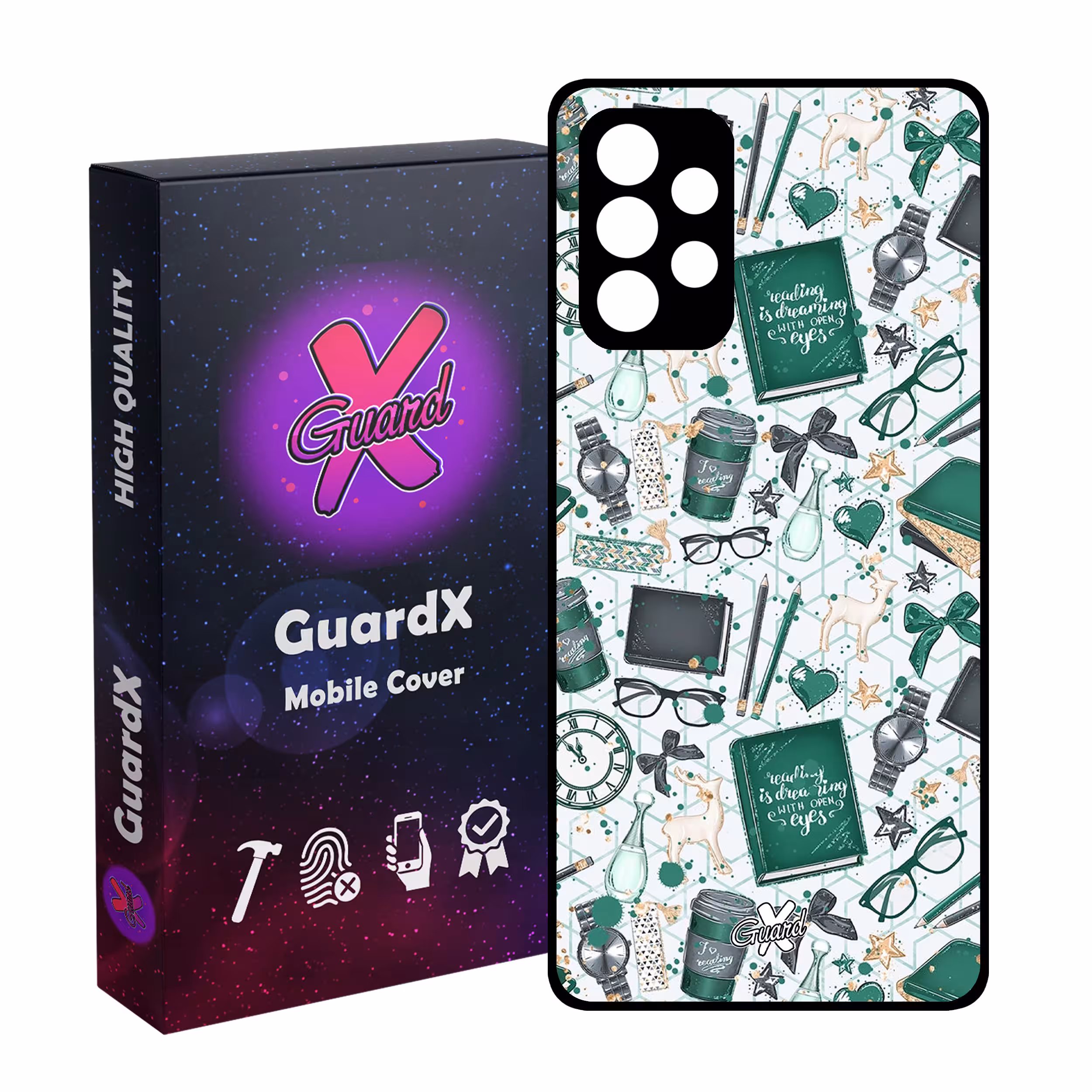 کاور گارد ایکس طرح کتاب مدل Glass10289 مناسب برای گوشی موبایل سامسونگ Galaxy A52