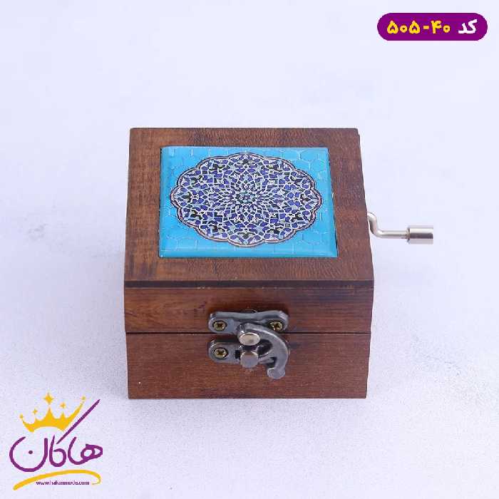 جعبه موزیکال چوبی طرح سرامیک بنفش | 505/3