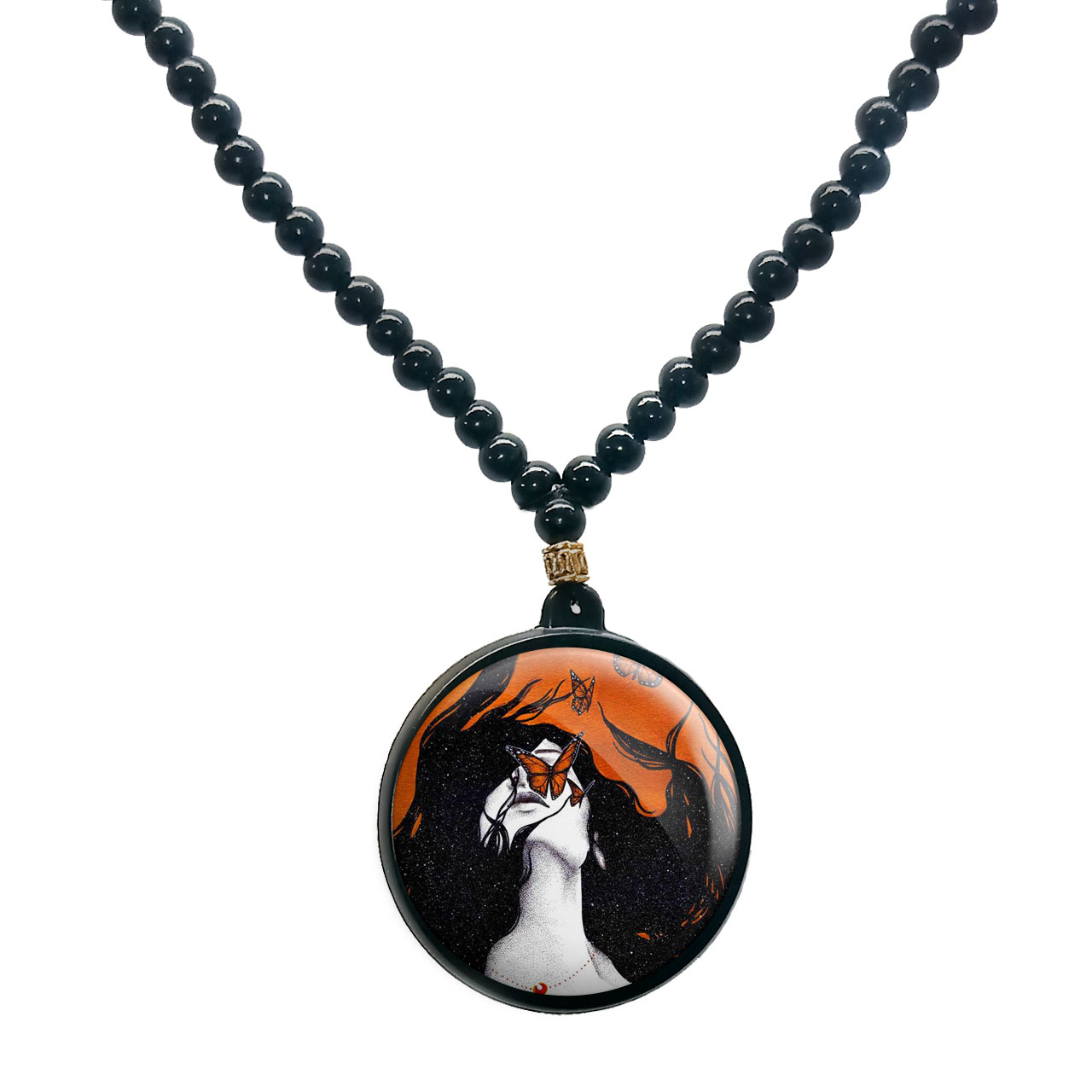 گردنبند پرمانه طرح دخترونه کد pmd.4510 مدل دو طرفه