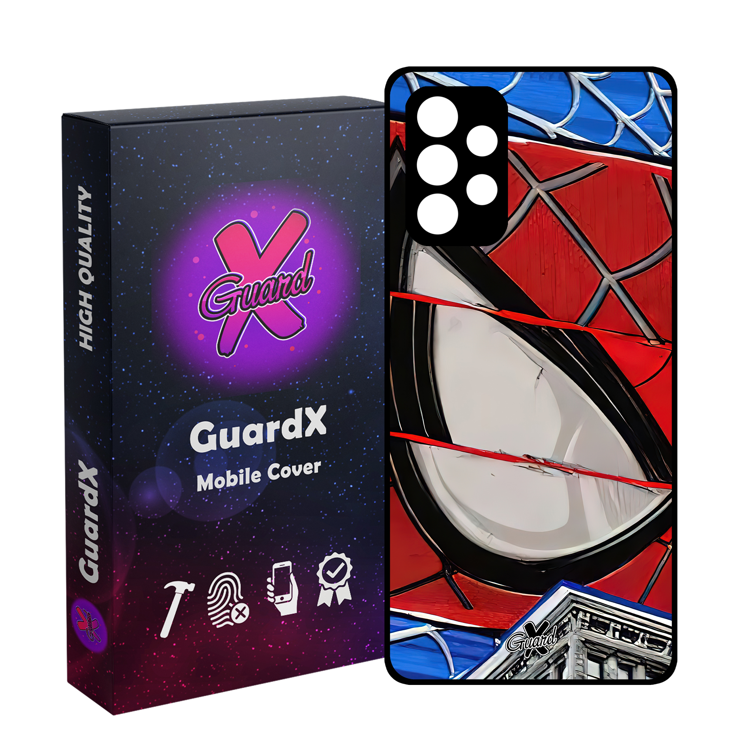 کاور گارد ایکس طرح مرد عنکبوتی مدل Glass10491 مناسب برای گوشی موبایل سامسونگ galaxy A32 5G/M32 5G