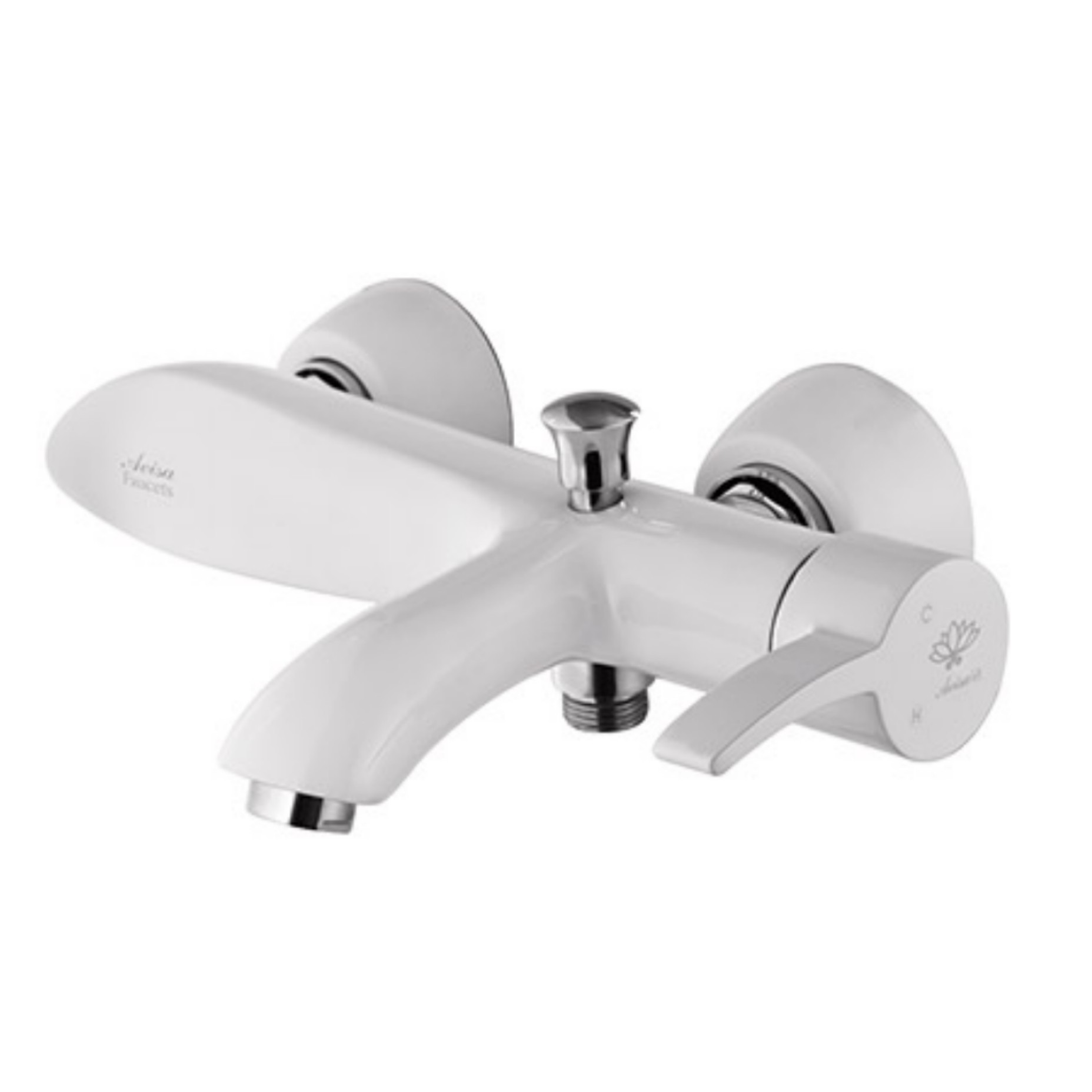 شیر دوش آویسا مدل لوتوس سفید کروم با ارسال رایگان به سراسر کشور