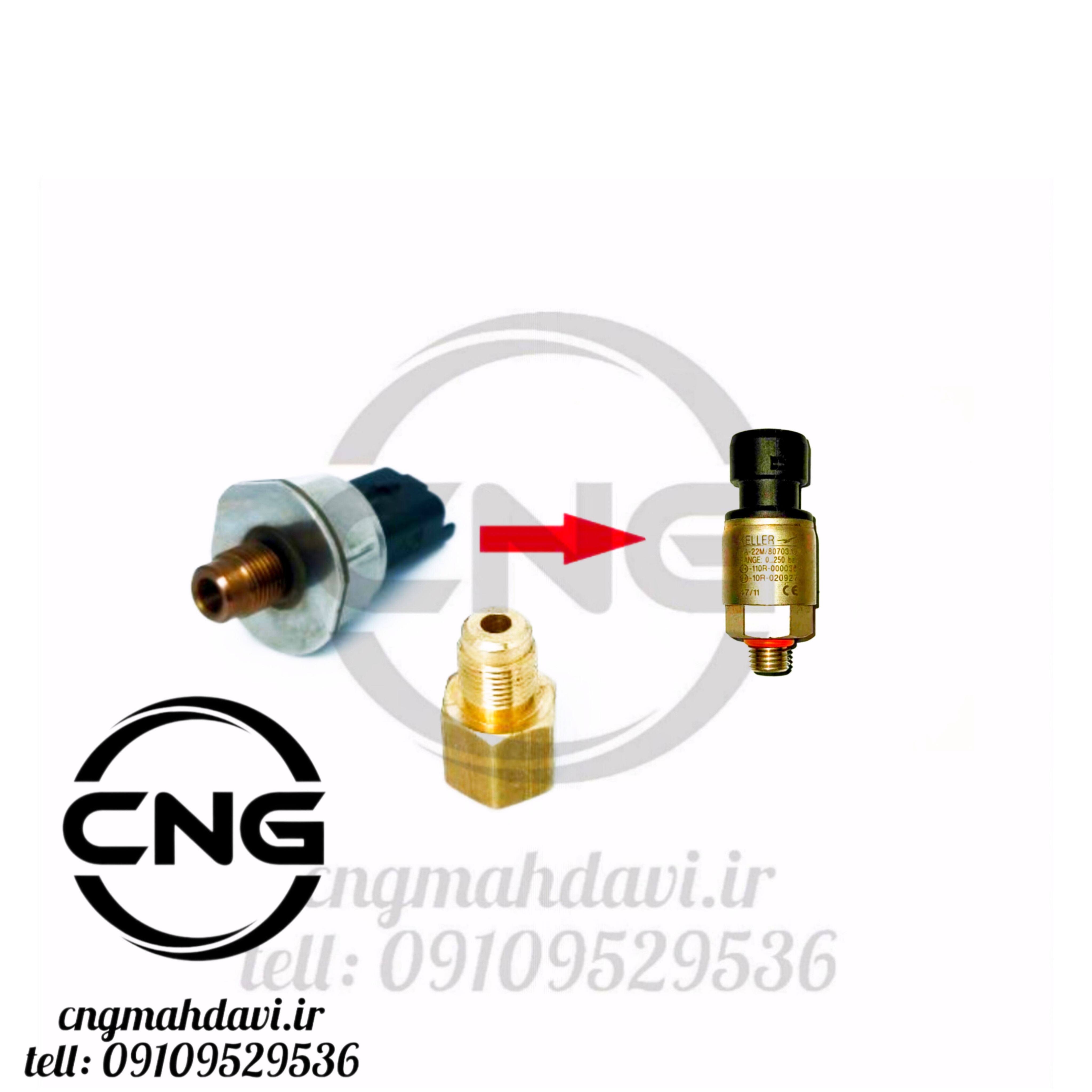 تبدیل رابط سنسور پیزو sensata به سنسور پیزو کیلیر | سی ان جی مهدوی