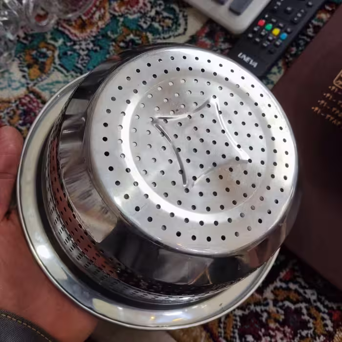 سرویس آبکش و لگن  استیل ستاره دار لبه دار 10 پارچه