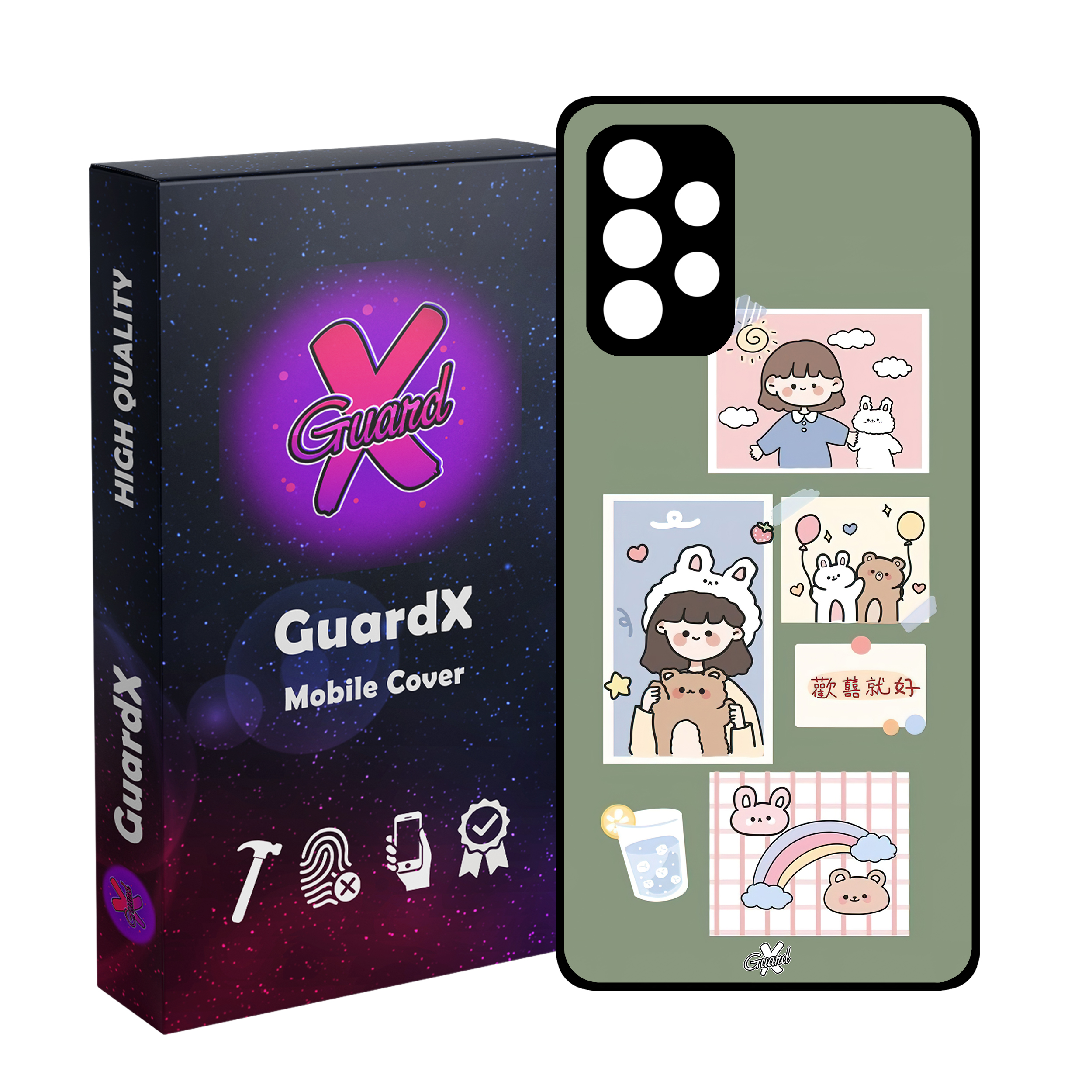 کاور گارد ایکس طرح Girl مدل Glass10514 مناسب برای گوشی موبایل سامسونگ Galaxy A73