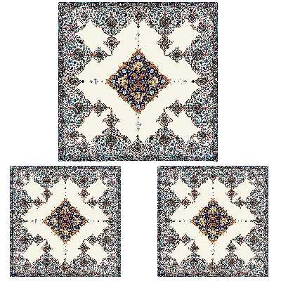 ست رومیزی سه تکه طرح اسلیمی کد 9984