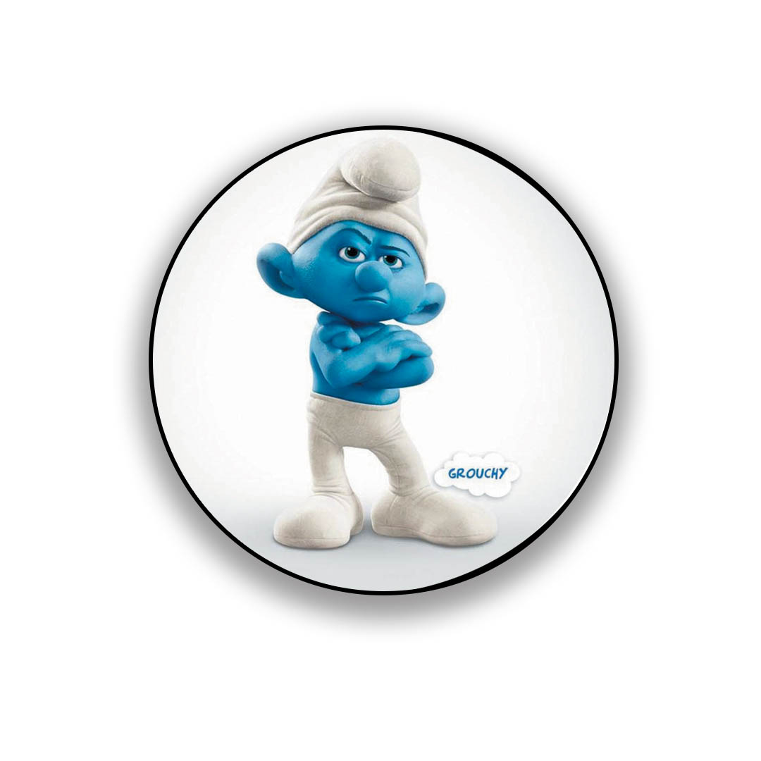 زیر لیوانی طرح اسمورف ها مدل smurfs grouchy