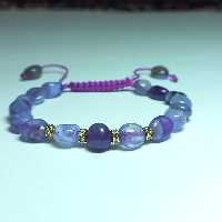 دستبند بافت شده سنگ آمیتیست (سنگ،طبیعی)