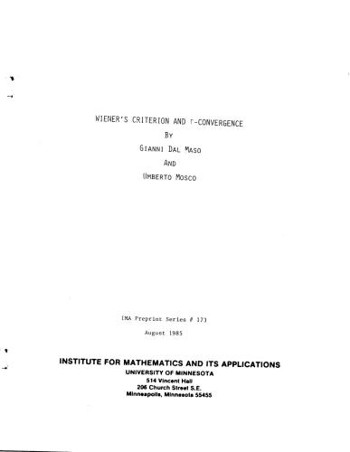 خرید و دانلود نسخه کامل کتاب Wiener's Criterion And Г-Convergence