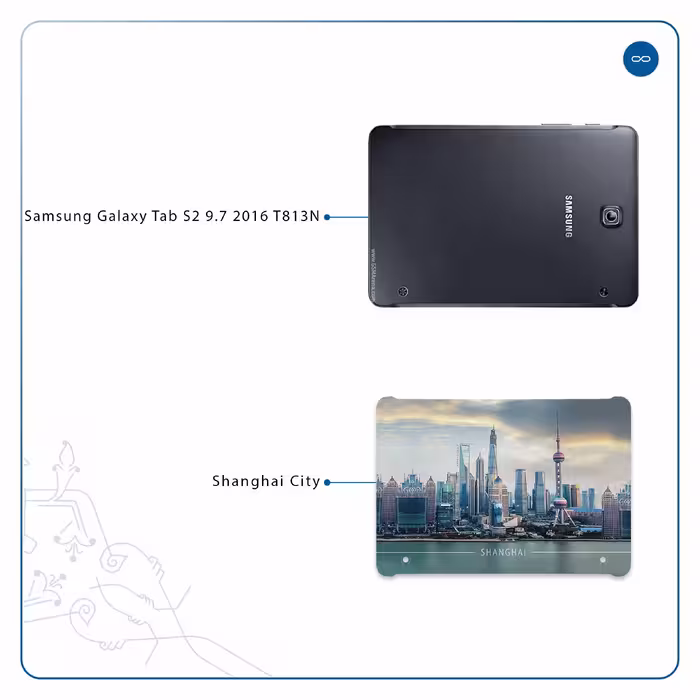 برچسب پوششی ماهوت مدل Shanghai City مناسب برای تبلت سامسونگ Galaxy Tab S2 9.7 2016 T813N