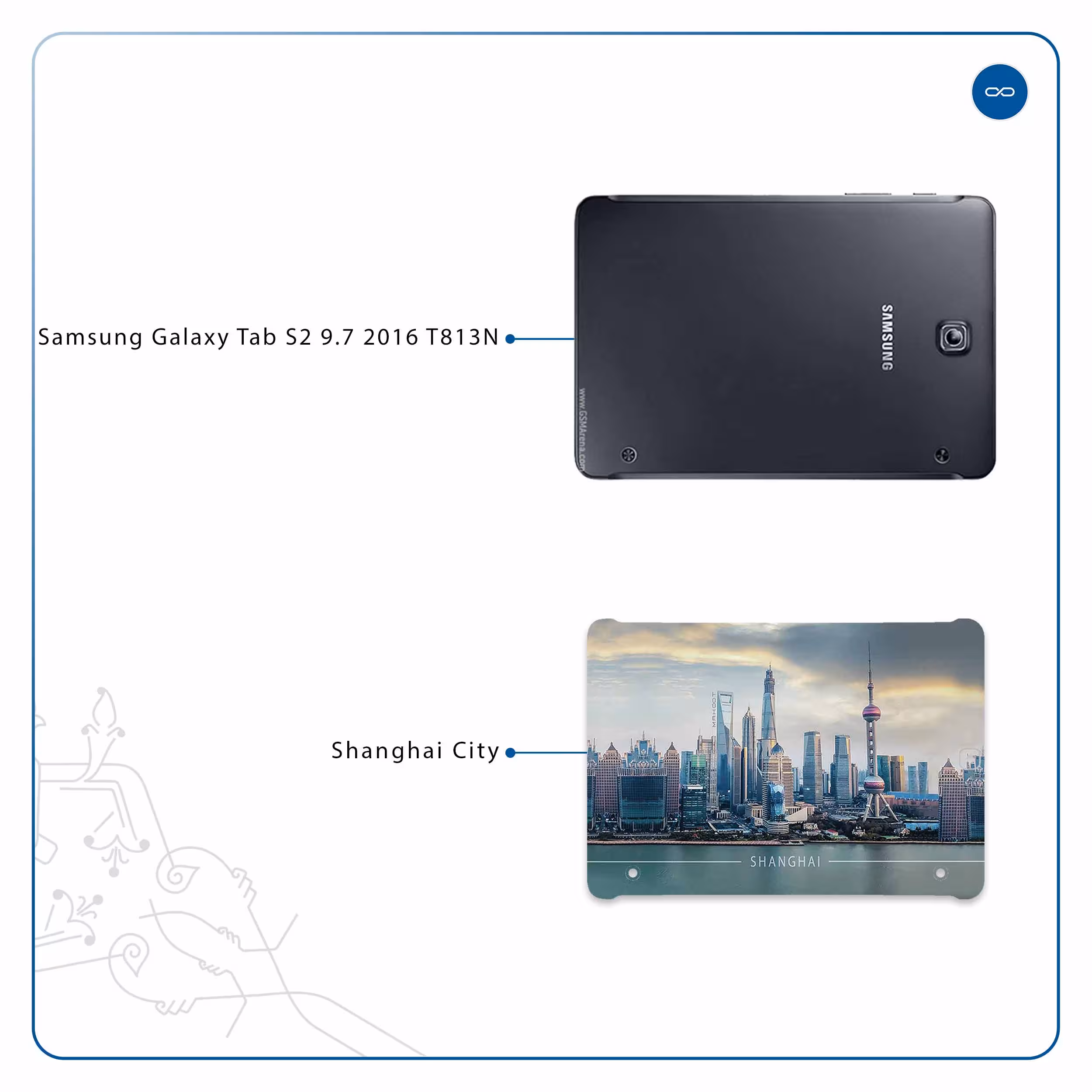 برچسب پوششی ماهوت مدل Shanghai City مناسب برای تبلت سامسونگ Galaxy Tab S2 9.7 2016 T813N