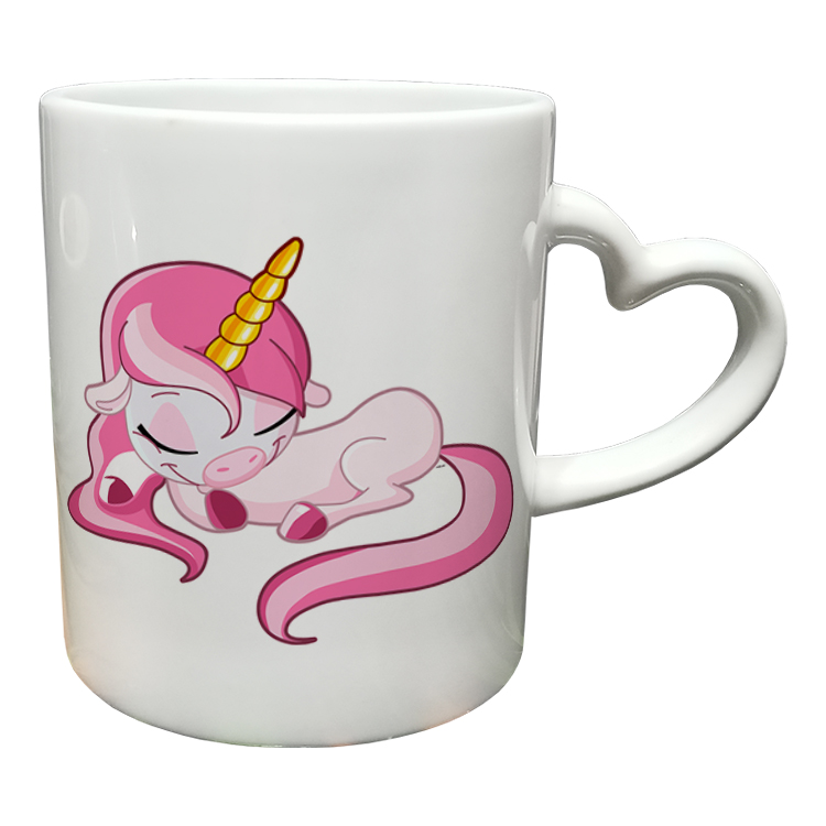 ماگ مدل دسته قلبی طرح یونیکورن کد 42