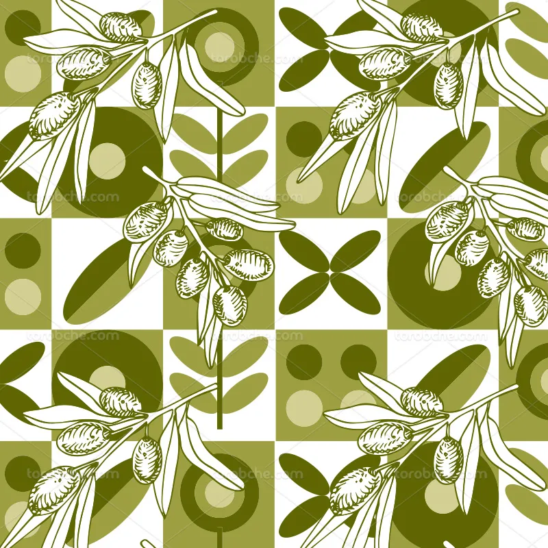وکتور پترن زیتون و برگ مناسب برای طراحی | گرافیک با طعم تربچه