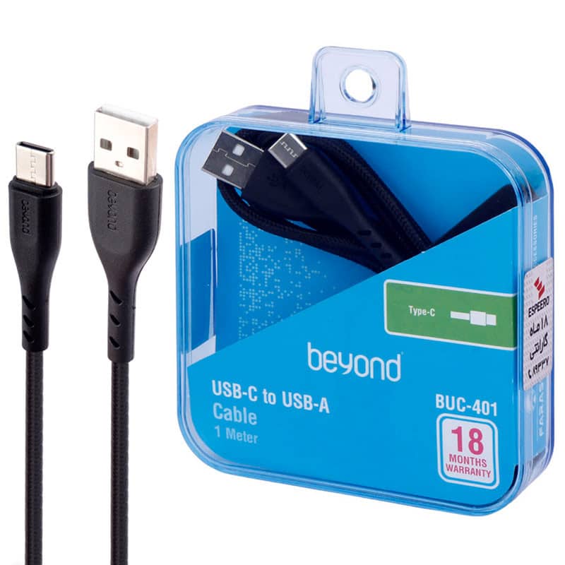 کابل 1 متری تایپ سی فست شارژ بیاند مدل Beyond BUC-401 2A 2m Usb To Type-c