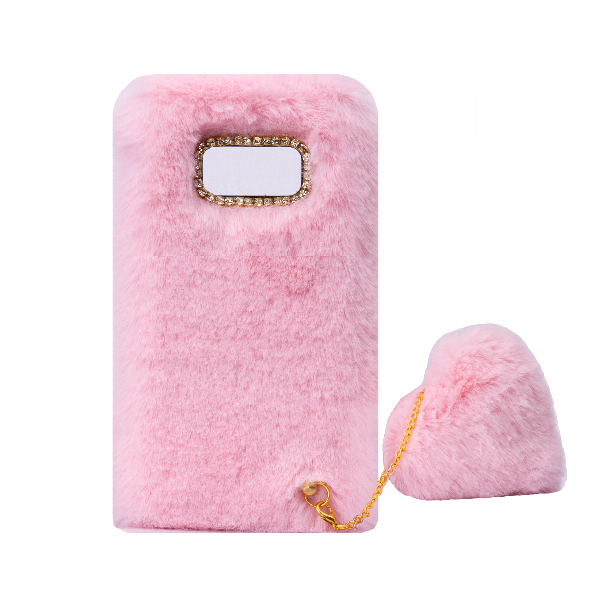 کاور طرح دخترانه مدل خزدار پشمالو مناسب برای گوشی موبایل سامسونگ Galaxy S8 Plus  به همراه آویز