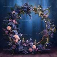 بک دراپ عکاسی با گل های صورتی و آبی | گرافیک با طعم تربچه