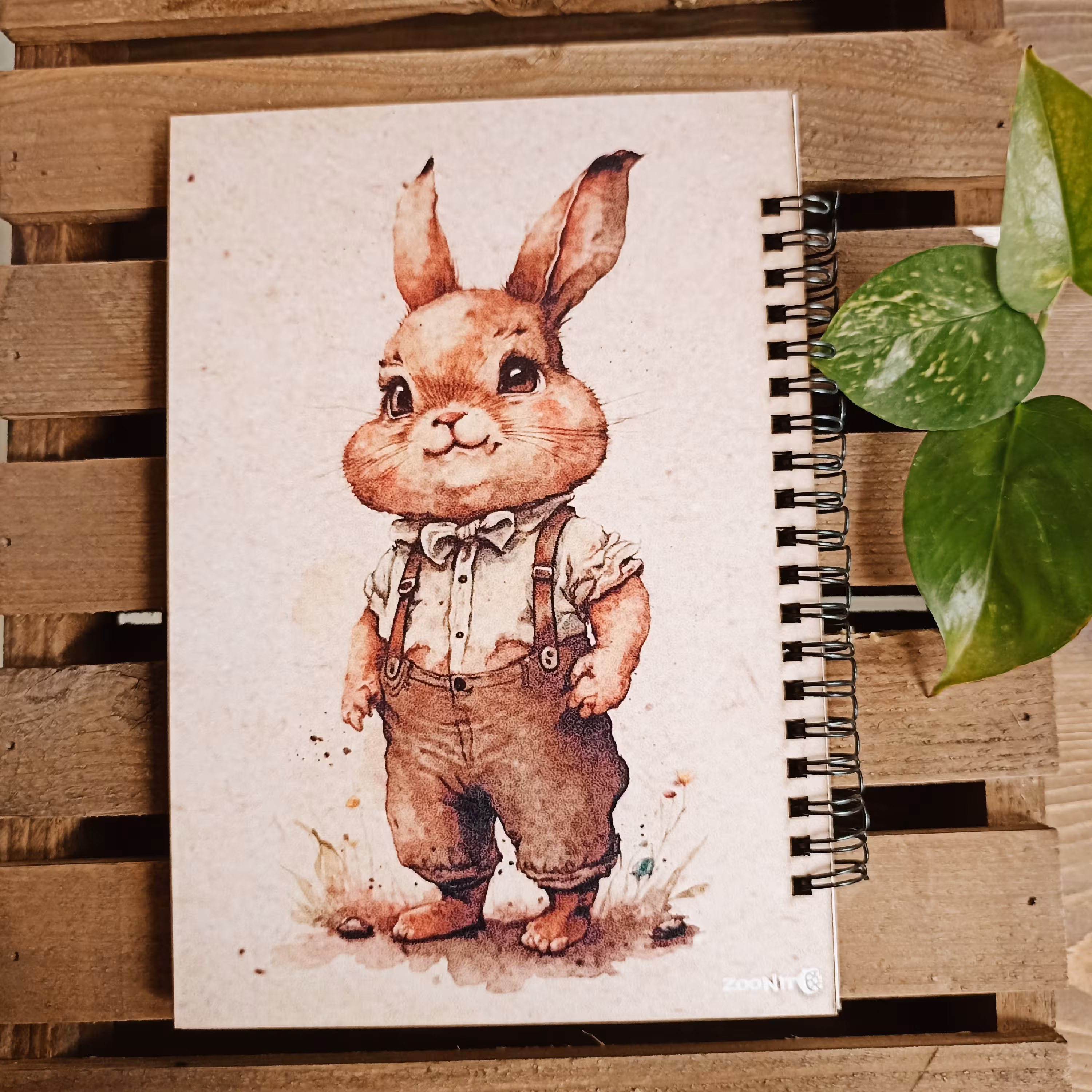 دفترچه جلد چوبی فانتزی زونیت کد 451 ابعاد a5