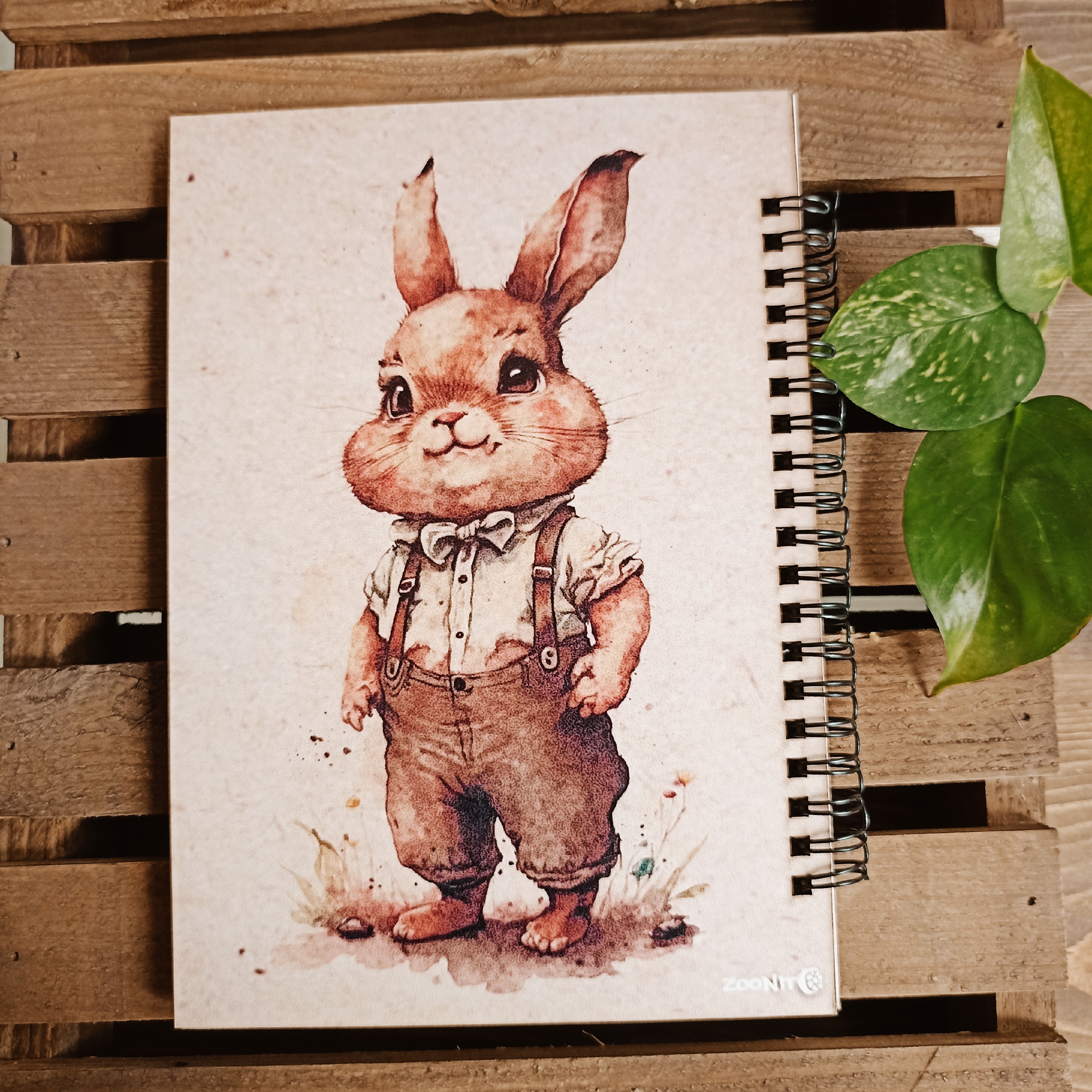 دفترچه جلد چوبی فانتزی زونیت کد 451 ابعاد a5
