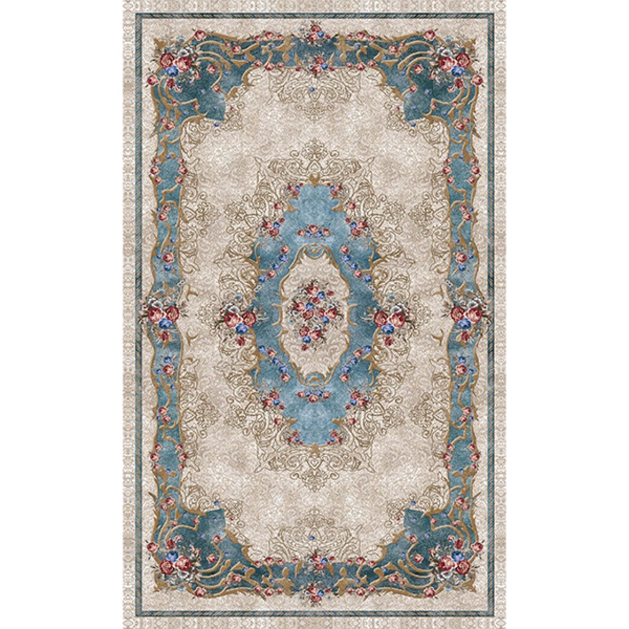 فرشینه و قالیچه کلاسیک دفه طرح رز کد 1