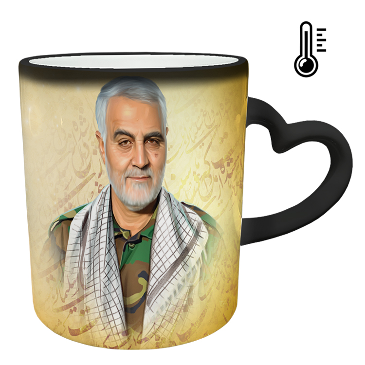 ماگ حرارتی مدل دسته قلبی طرح سردار سلیمانی کد 72