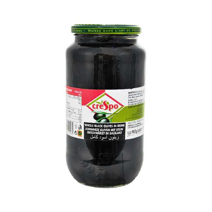 زیتون سیاه با هسته 900 گرم کرسپو - crespo