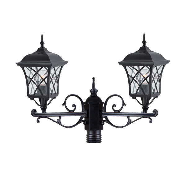 چراغ حیاطی سرلوله دو شاخه شفق مدل پاسارگاد کد 8442