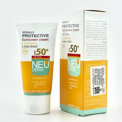 کرم ضد آفتاب فاقد چربی رنگی تیره نئودرم SPF50