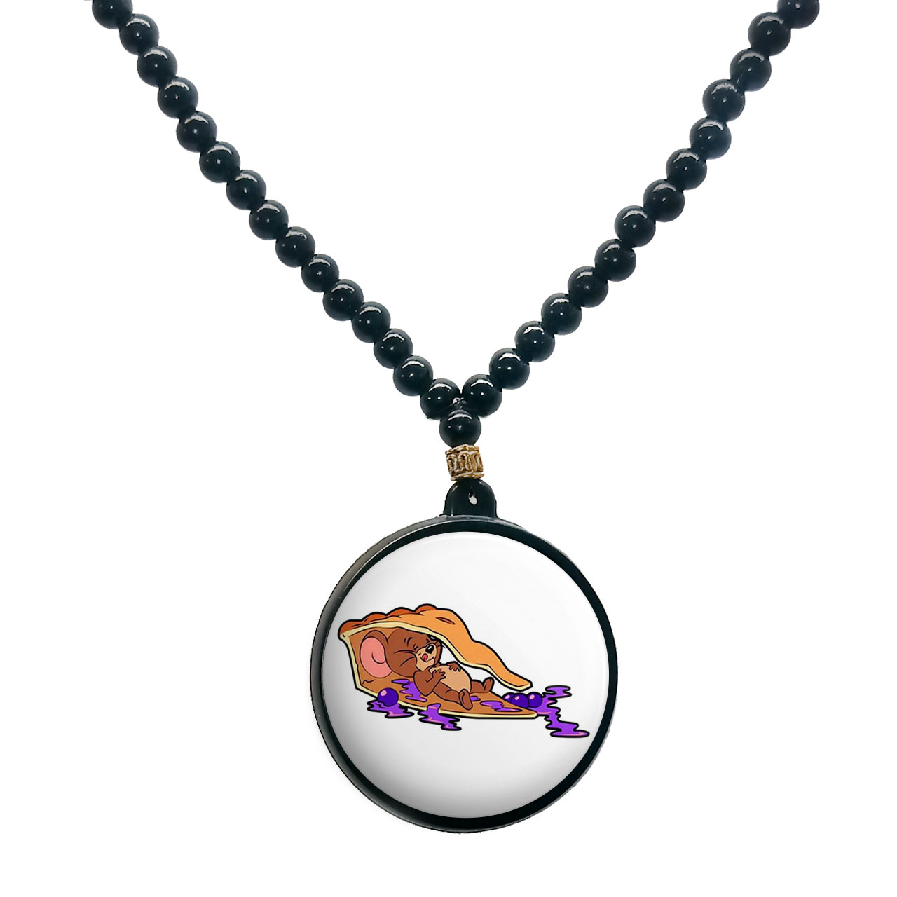 گردنبند پرمانه طرح تام و جری کد pmd.10837 مدل دو طرفه