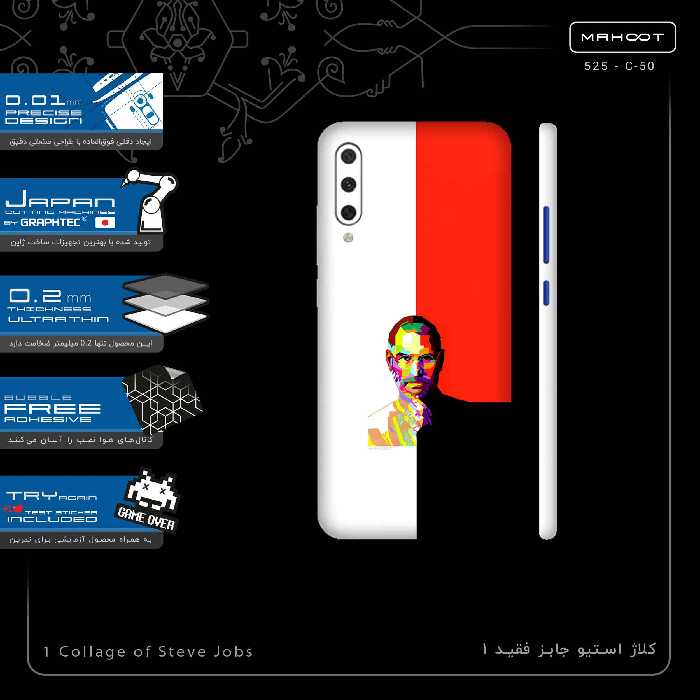 برچسب پوششی ماهوت مدل Collage of Steve Jobs 1-FullSkin مناسب برای گوشی موبایل شیائومی Mi A3