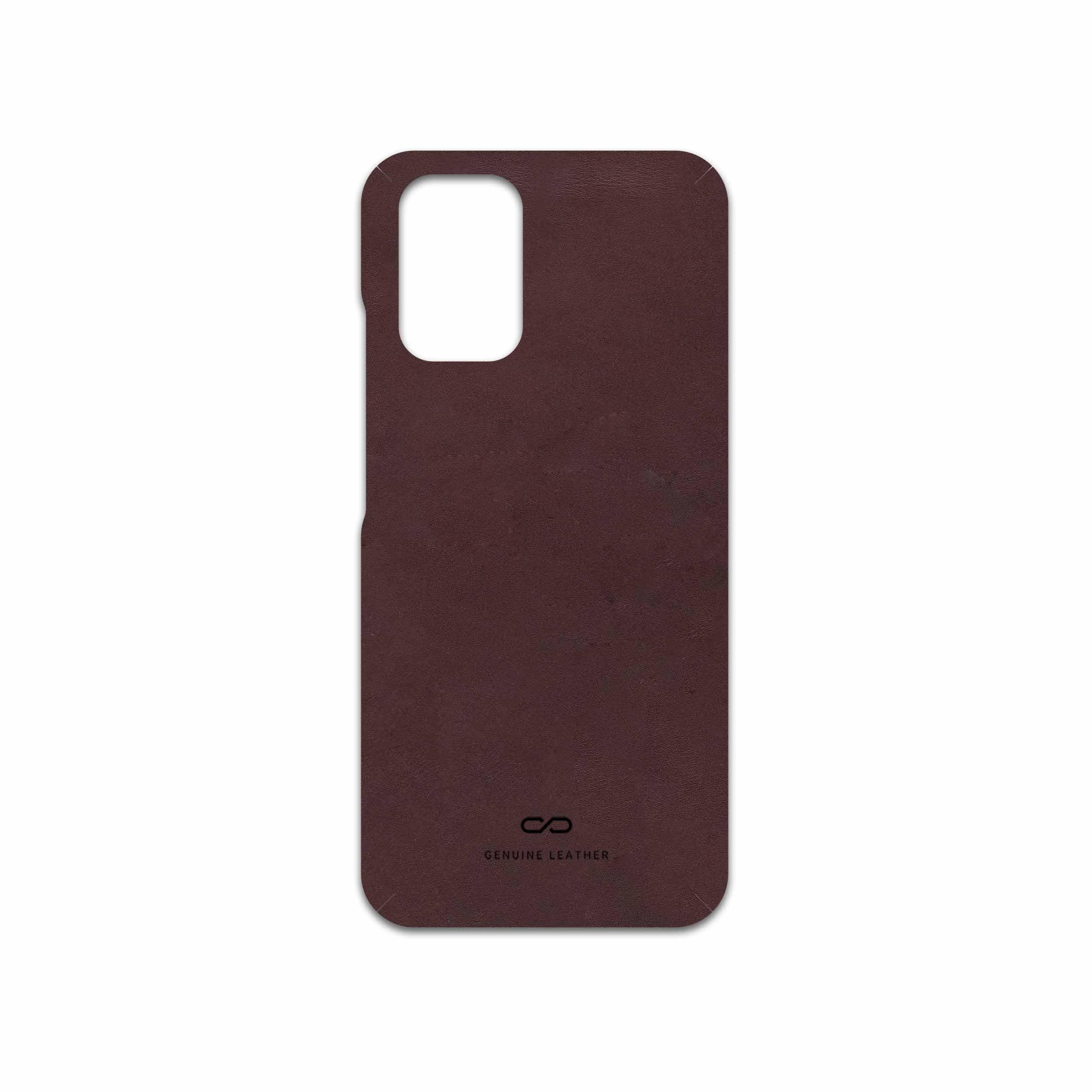 برچسب پوششی ماهوت مدل Matte-Dark-Brown-Leather مناسب برای گوشی موبایل شیائومی Redmi Note 10