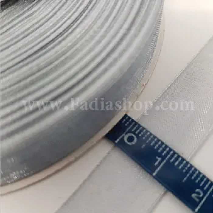 روبان 13 حریر نقره آبی