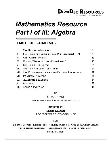 خرید و دانلود نسخه کامل کتاب Math Resource. Algebra