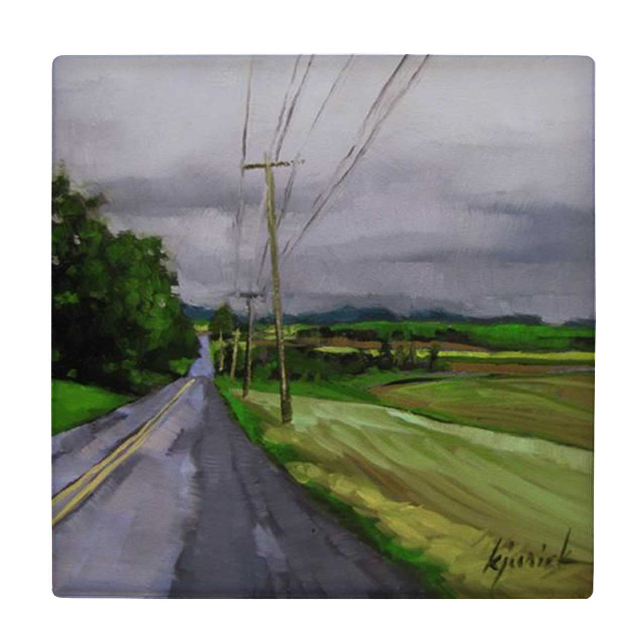  کاشی طرح نقاشی جاده ایی در کشت زارها کد wk1843