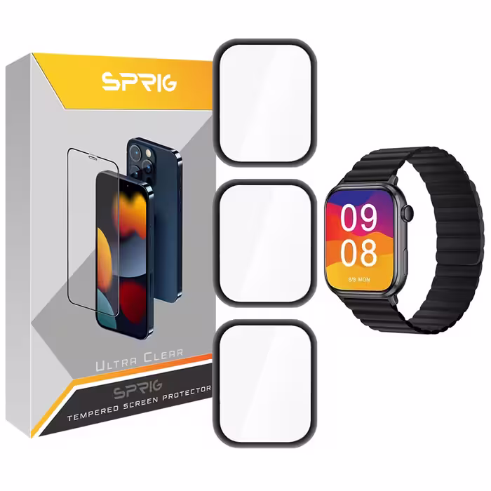 محافظ صفحه نمایش نانو اسپریگ مدل SPG مناسب برای ساعت هوشمند ایمیلب W02 بسته سه عددی
