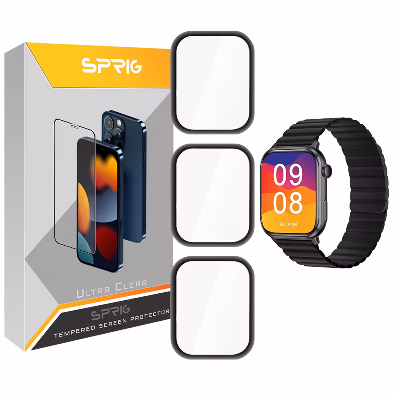 محافظ صفحه نمایش نانو اسپریگ مدل SPG مناسب برای ساعت هوشمند ایمیلب W02 بسته سه عددی