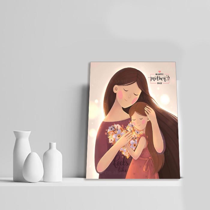 تابلو شاسی مدل روز مادر مبارک طرح  مادر و کودک 1014