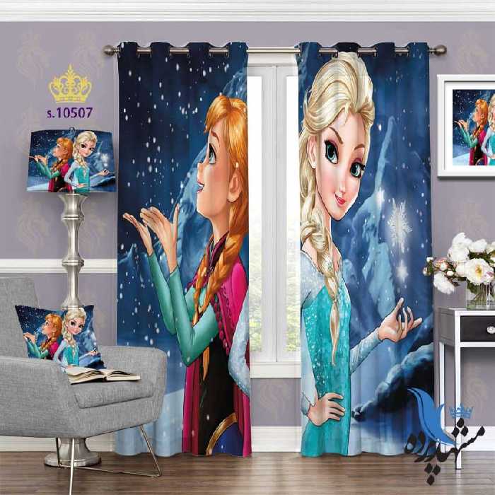 پرده پانچ کودکانه طرح انیمیشن دخترانه S10507