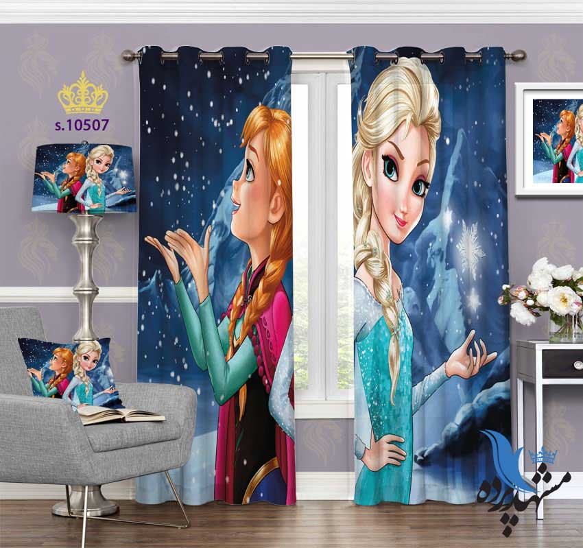 پرده پانچ کودکانه طرح انیمیشن دخترانه S10507